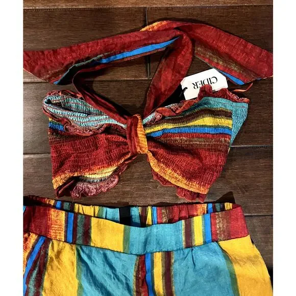 NWT Cider Wild West Boho bohemian summer wide leg & tube top set size XL - Picture 4 of 7